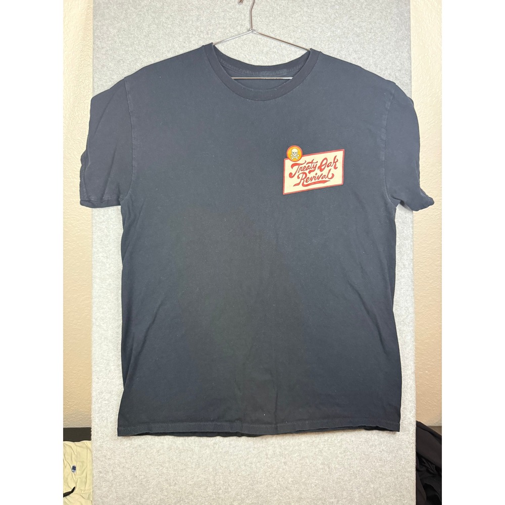 Treaty Oak Revival Band T-Shirt Black Neon No Vacancy Sign Graphic Tee Mens L